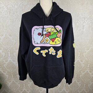 Gudetama by Sanrio Size Large The Lazy Egg Sushi Black Hoodie Japanese Graphics